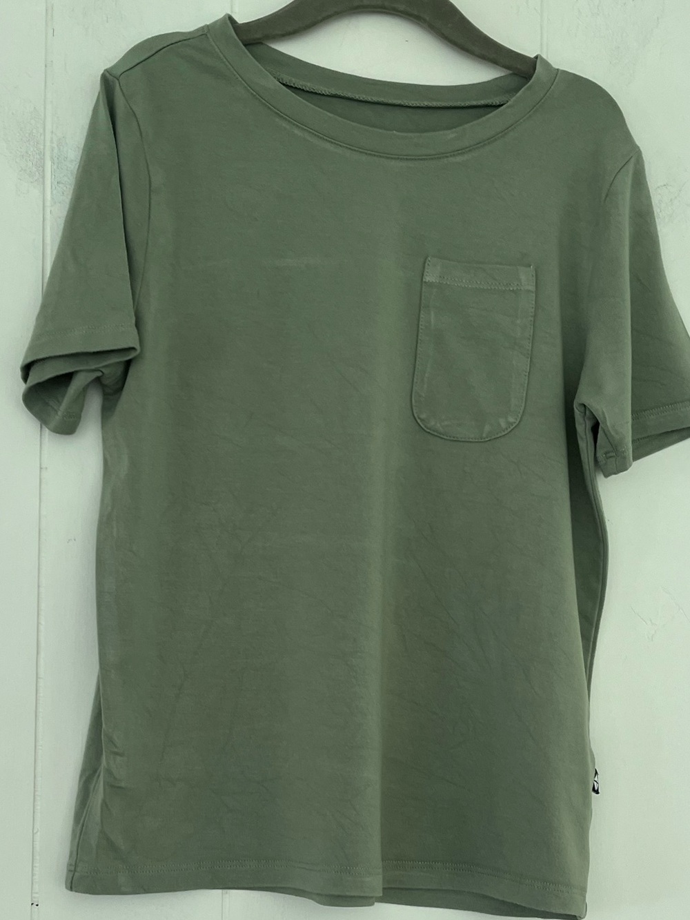 Kyte BABY Retired Thyme Green Short Sleeve Crew Neck Pocket Tee Size 7 - Picture 9 of 12